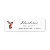 Rufous Hummingbird Return Address Label (Voorkant)