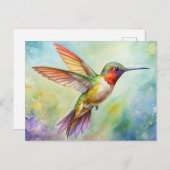 Rufous Hummingbird schilderij Briefkaart (Voorkant / Achterkant)