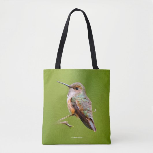 Rufous Hummingbird Sitting in California Lila Tote Bag (Voorkant)