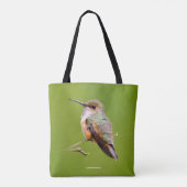 Rufous Hummingbird Sitting in California Lila Tote Bag (Achterkant)