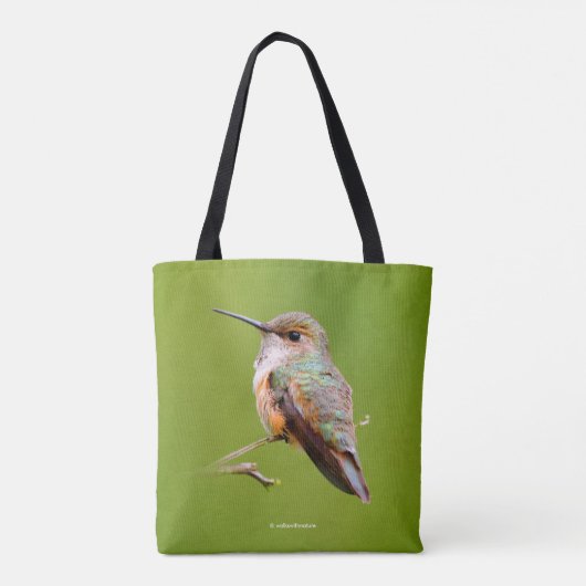 Rufous Hummingbird Sitting in California Lila Tote Bag (Achterkant)