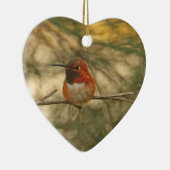 Rufous Hummingbird Sitting Keramisch Ornament (Rechts)