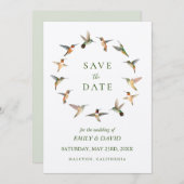 Rufous Hummingbird Sparen de Datum Aankondiging (Voorkant / Achterkant)