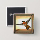Rufous Hummingbird Vierkante Button 5,1 Cm (Voorkant /achterkant)