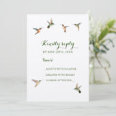 Rufous Hummingbird Wedding RSVP Uitnodiging (Staand voorkant)