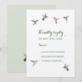Rufous Hummingbird Wedding RSVP Uitnodiging (Voorkant / Achterkant)