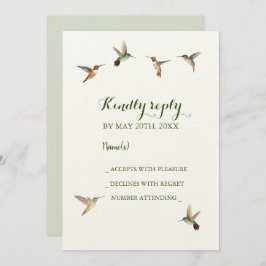 Rufous Hummingbird Wedding RSVP Uitnodiging