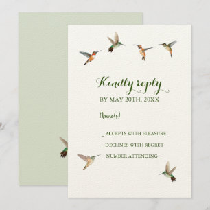 Rufous Hummingbird Wedding RSVP Uitnodiging
