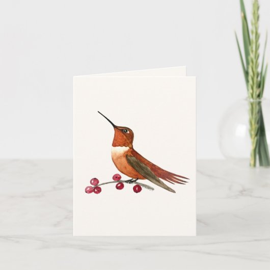 Rufous Hummingbird Wenskaart Kaart (Voorkant)