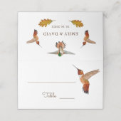 Rufous Hummingbirds Wedding Place Card Plaatskaartje (Buitenkant ongevouwen)