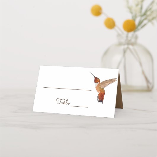 Rufous Hummingbirds Wedding Place Card Plaatskaartje (Voorkant)