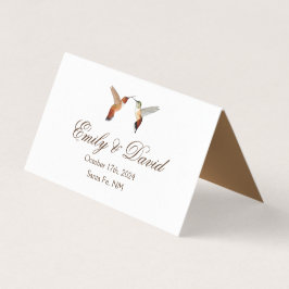 Rufous Hummingbirds Wedding Place Cards Kaart