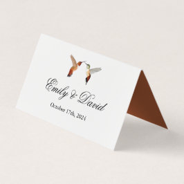 Rufous Hummingbirds Wedding Place Cards Kaart