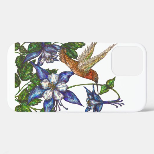 Rufous kolibrie en Columbine Case-Mate iPhone Case (Achterkant (horizontaal))