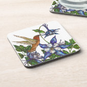 Rufous Kolibrie met Columbines Bier Onderzetter (Linkerzijde)