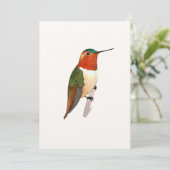Rufous kolibrie plat Wenskaart Kaart (Staand voorkant)