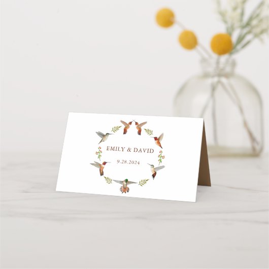 Rufous kolibries bruiloft plaatskaartje (Achterkant)