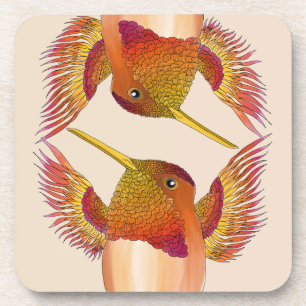 Rufous kolibries op een Onderzetter Set