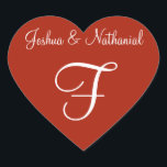 Rufous Personalized Monogrammed Wedding Hart Sticker<br><div class="desc">bruiloft monogrammen Uitnodigen Seals - Onlangs verloofde koppels herhaaldelijk moeten weten: wat is de kosten van een monogram envelop zegel? Deze monogram specifieke en geïndividualiseerde Designer Wedding Monograms Invitation Seals worden gemaakt voor bruiloft thema Monogrammen in aanvulling op andere soorten bruiloft accessoires. - voor uw bruiloft monogrammen - gepersonaliseerde monogrammed...</div>