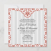 Rufous Wedding Damask DIY Kaart (Achterkant)