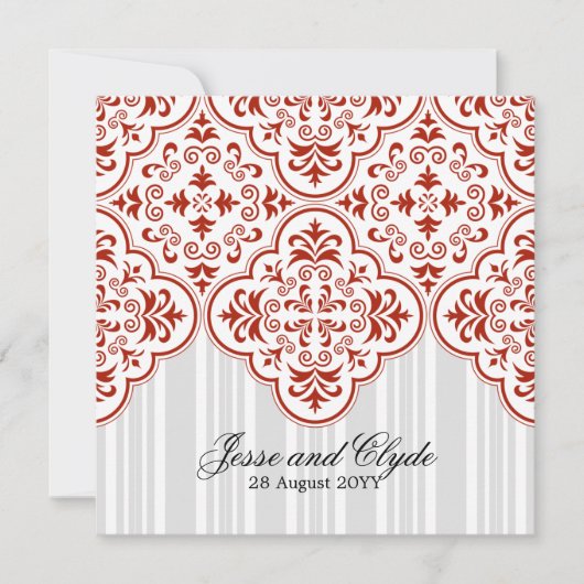 Rufous Wedding Damask DIY Kaart (Voorkant)