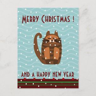 Rufus Cat Kawaii Kerstgroeten Feestdagenkaart