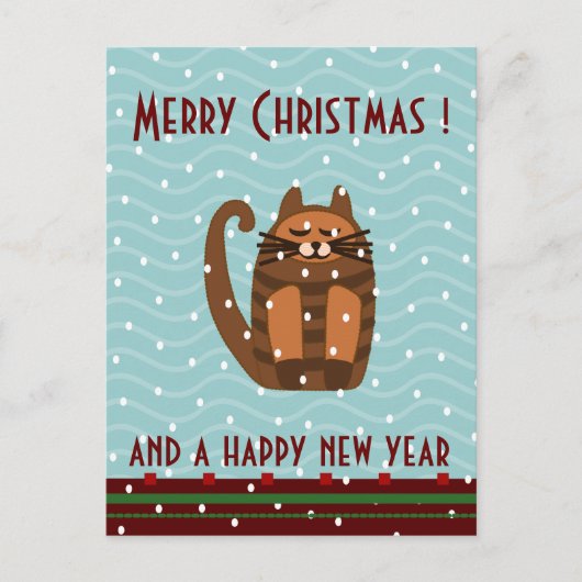 Rufus Cat Kawaii Kerstgroeten Feestdagenkaart (Voorkant)