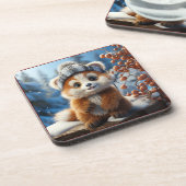 Rufus - Een schattige rode panda Bier Onderzetter (Linkerzijde)