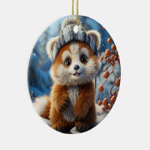 Rufus - Een schattige rode panda Keramisch Ornament (Rechts)