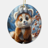 Rufus - Een schattige rode panda Keramisch Ornament (Links)