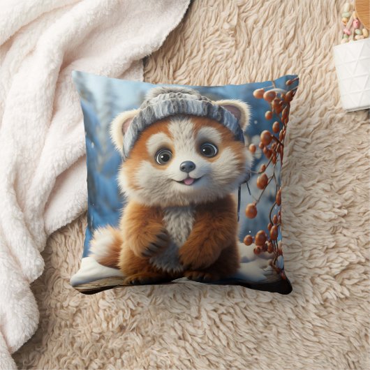 Rufus - Een schattige rode panda Kussen (Deken)