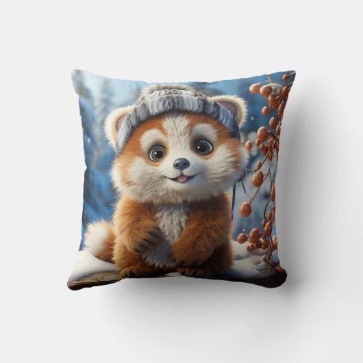 Rufus - Een schattige rode panda Kussen (Achterkant)