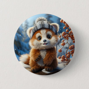 Rufus - Een schattige rode panda Ronde Button 5,7 Cm
