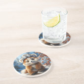 Rufus - Een schattige rode panda Zandsteen Onderzetter (Zijkant)