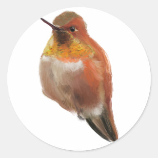 Rufus kolibrie (Selasphorus rufus) Ronde Sticker