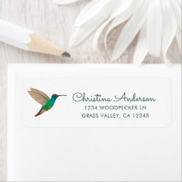 Rufusstaart kolibrie retouradres etiket