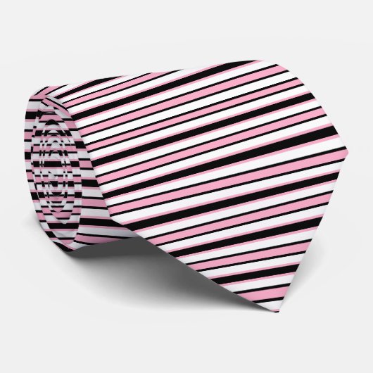 Rug en Forth Black en roze Stropdas (Opgerold)