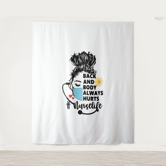 Rug en lichaam kwetst het leven van de verpleegste wandkleed (Voorkant)