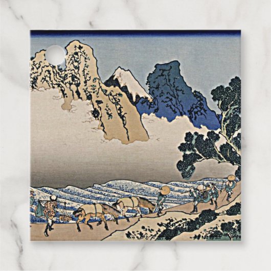 Rug Fuji berg van de Minobu-rivier Hokusai Bedankjes Labels (Voorkant)