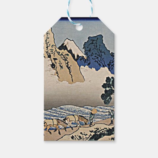 Rug Fuji berg van de Minobu-rivier Hokusai Cadeaulabel (Voorkant)