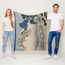 Rug Fuji berg van de Minobu-rivier Hokusai Fleece Deken