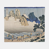 Rug Fuji berg van de Minobu-rivier Hokusai Fleece Deken (Voorkant (Horizontaal))