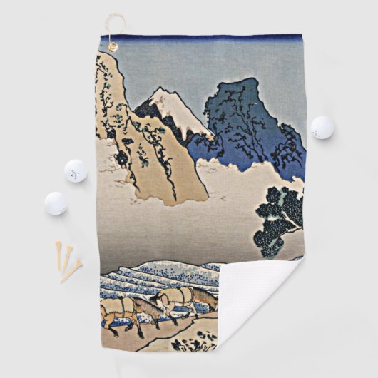 Rug Fuji berg van de Minobu-rivier Hokusai Golfhanddoek (Insitu)