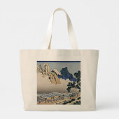 Rug Fuji berg van de Minobu-rivier Hokusai Grote Tote Bag (Achterkant)