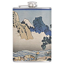 Rug Fuji berg van de Minobu-rivier Hokusai Heupfles