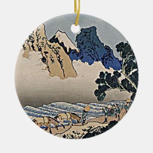 Rug Fuji berg van de Minobu-rivier Hokusai Keramisch Ornament (Voorkant)