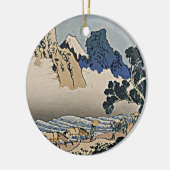 Rug Fuji berg van de Minobu-rivier Hokusai Keramisch Ornament (Links)