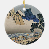 Rug Fuji berg van de Minobu-rivier Hokusai Keramisch Ornament (Achterkant)
