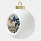Rug Fuji berg van de Minobu-rivier Hokusai Keramische Bal Ornament (Rechts)