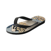 Rug Fuji berg van de Minobu-rivier Hokusai Kinder Teenslippers (Schuin)